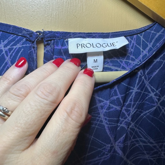 Prologue Light Swirls Geometric Long Sleeve Blouse‎ size M - Picture 4 of 6